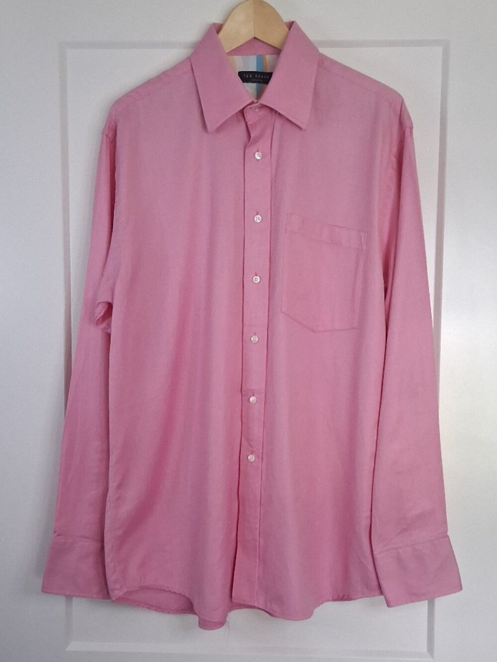 Ted Baker London Dress Shirt Mens 16 34/35 Pink 100% Cotton Button Up